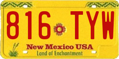NM license plate 816TYW