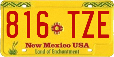 NM license plate 816TZE