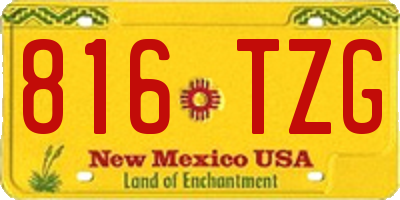 NM license plate 816TZG