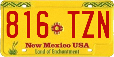 NM license plate 816TZN