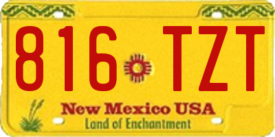 NM license plate 816TZT