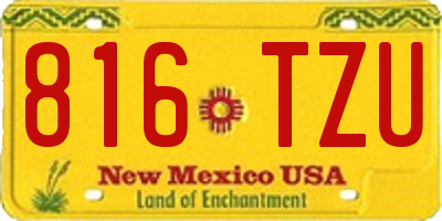 NM license plate 816TZU