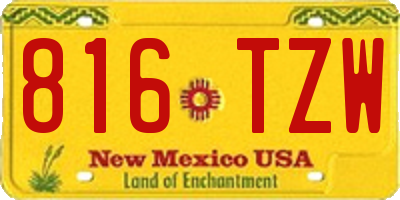 NM license plate 816TZW