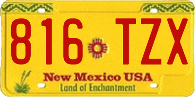 NM license plate 816TZX