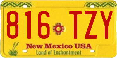 NM license plate 816TZY