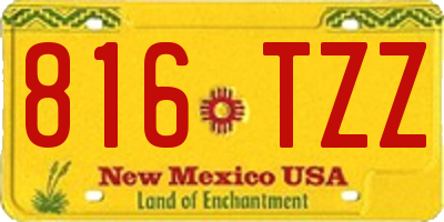 NM license plate 816TZZ