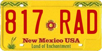 NM license plate 817RAD