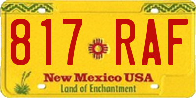 NM license plate 817RAF