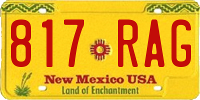 NM license plate 817RAG