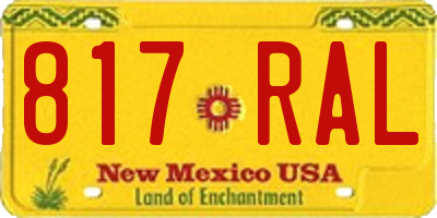 NM license plate 817RAL