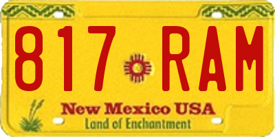 NM license plate 817RAM