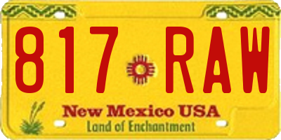 NM license plate 817RAW