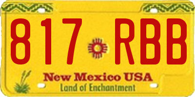NM license plate 817RBB