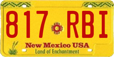 NM license plate 817RBI