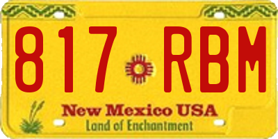 NM license plate 817RBM