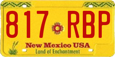 NM license plate 817RBP