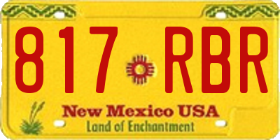 NM license plate 817RBR