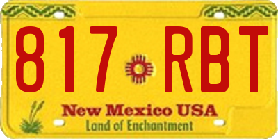 NM license plate 817RBT