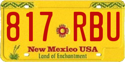 NM license plate 817RBU