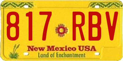 NM license plate 817RBV