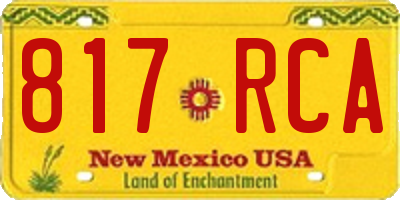 NM license plate 817RCA