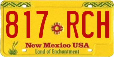 NM license plate 817RCH