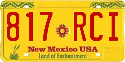NM license plate 817RCI
