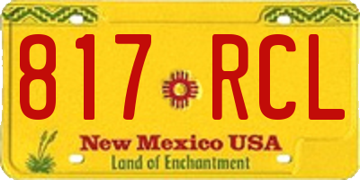NM license plate 817RCL