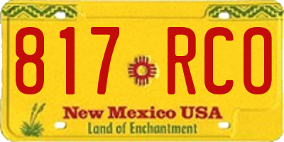 NM license plate 817RCO