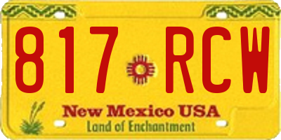 NM license plate 817RCW