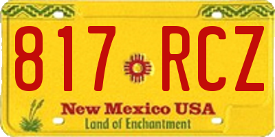 NM license plate 817RCZ