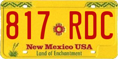 NM license plate 817RDC