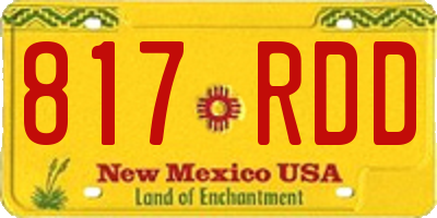 NM license plate 817RDD
