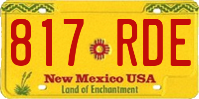 NM license plate 817RDE