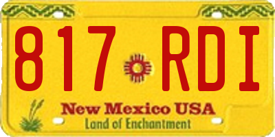 NM license plate 817RDI