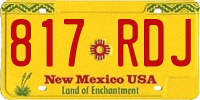 NM license plate 817RDJ