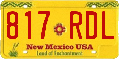 NM license plate 817RDL