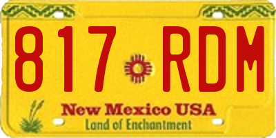 NM license plate 817RDM