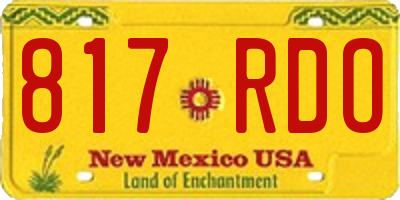 NM license plate 817RDO