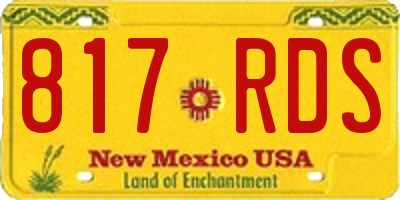 NM license plate 817RDS