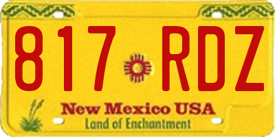 NM license plate 817RDZ