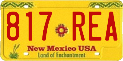 NM license plate 817REA