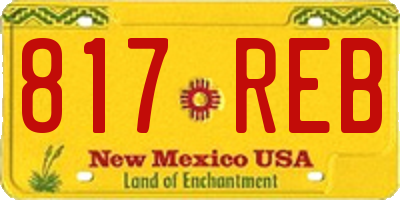 NM license plate 817REB