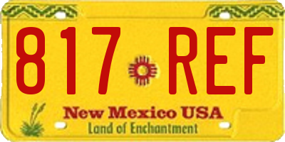 NM license plate 817REF