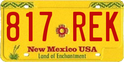 NM license plate 817REK