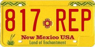 NM license plate 817REP