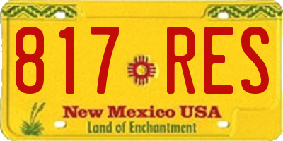 NM license plate 817RES