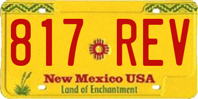NM license plate 817REV