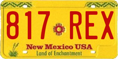 NM license plate 817REX