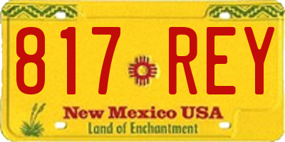NM license plate 817REY